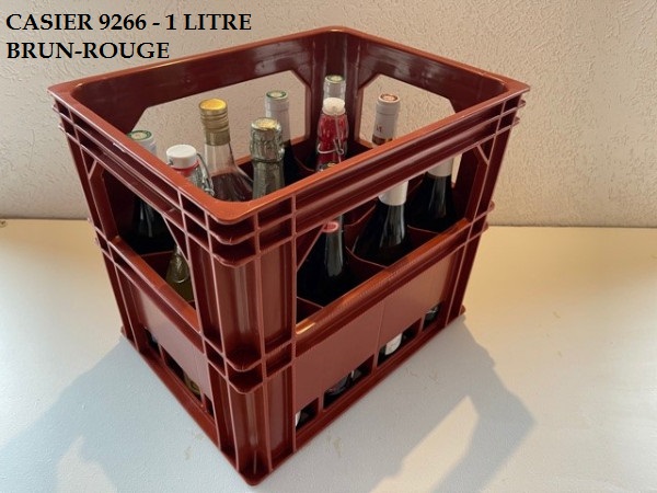 Lot de 60 casiers à bouteilles – Brun Rouge – 1L – 12 bouteilles – 9266