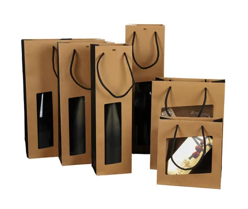 Sac avec fenêtre en PVC – 1 – 2 – 3 bouteilles – Magnum – Cabas