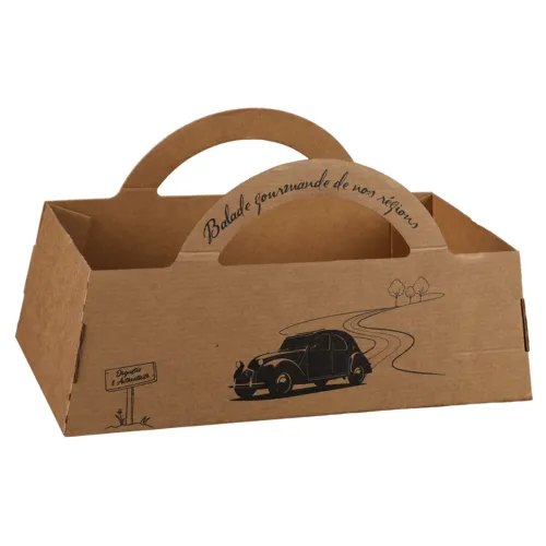 Panier en carton kraft avec anses
