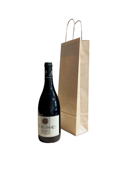 Sac papier kraft brun recyclé – 1 bouteille