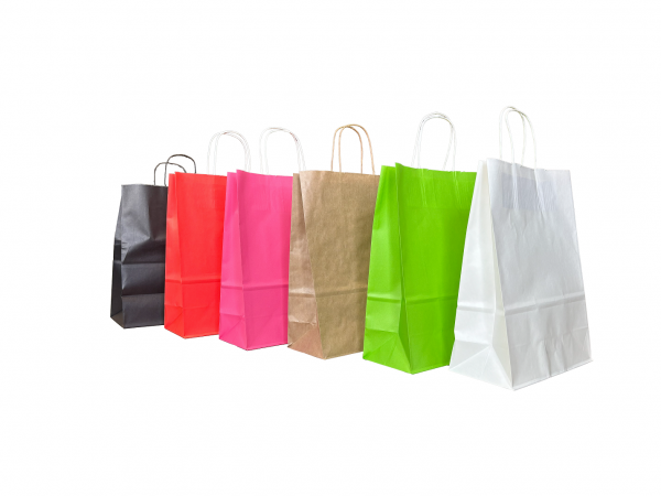 Sac Kraft – Poignées torsadées – Plusieurs couleurs et dimensions