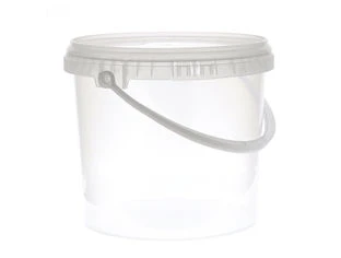 Seau alimentaire – Cristal ou blanc avec couvercle et anse