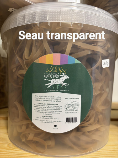 Seau alimentaire – Cristal ou blanc avec couvercle et anse