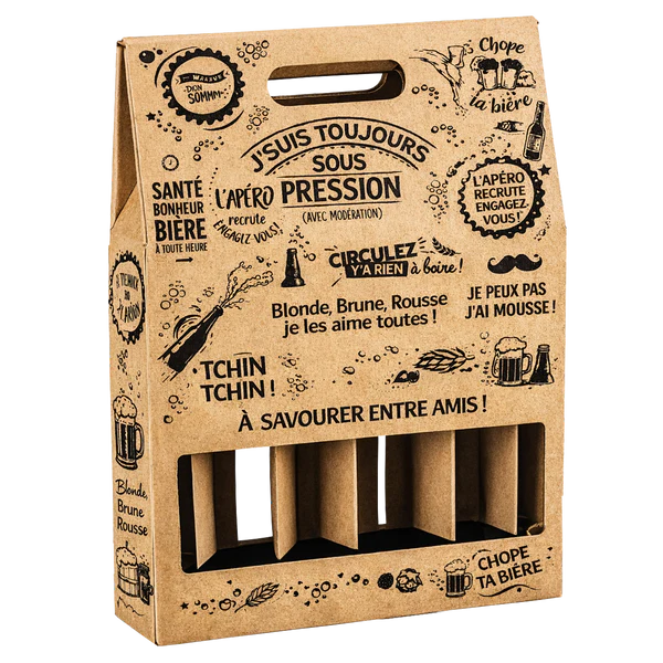 Valisette imprimée- 4 ou 6 bières Long-Neck – Pression