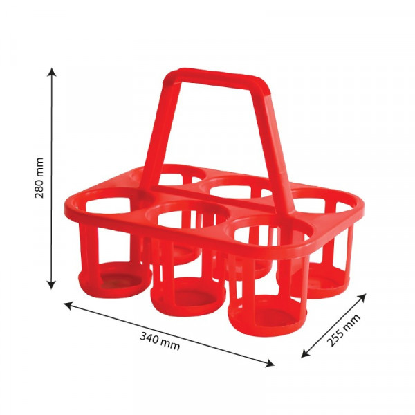 Panier plastique avec anse pour transporter 6 bouteilles 1L