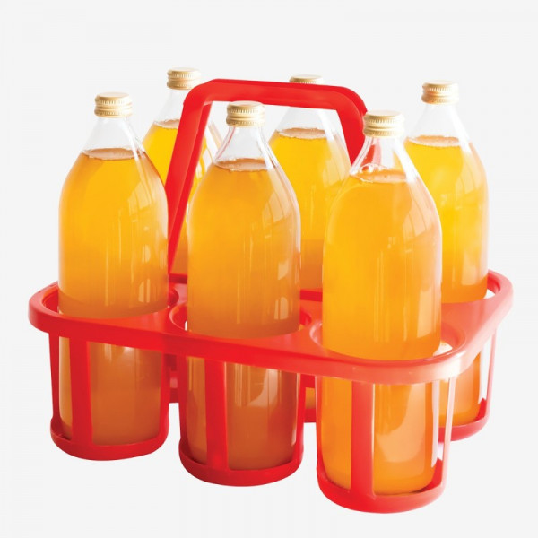 Panier plastique avec anse pour transporter 6 bouteilles 1L